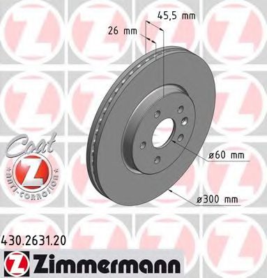 Диск тормозной | перед | - Zimmermann 430.2631.20