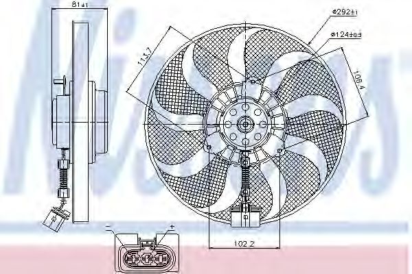 Вентилятор, охлаждение двигателя - Nissens 85715