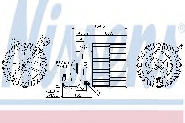Вентилятор салона - Nissens 87057