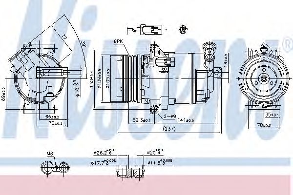 Компрессор, кондиционер - Nissens 890006