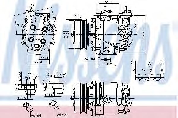 Компрессор, кондиционер - Nissens 890035
