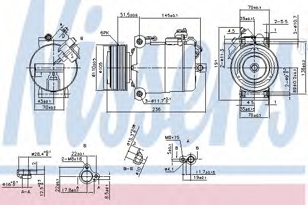 Компрессор, кондиционер - Nissens 890043