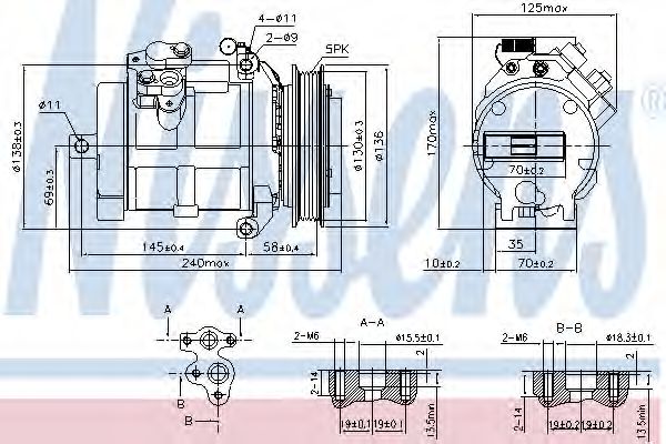 Компрессор, кондиционер - Nissens 890049