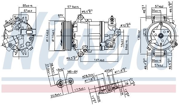Компрессор, кондиционер - Nissens 890056