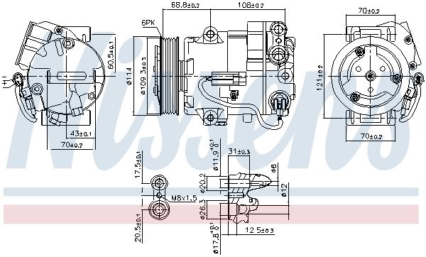 Компрессор, кондиционер - Nissens 890058