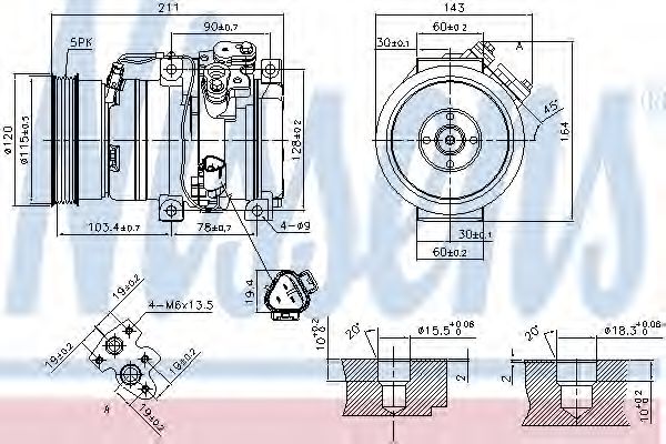 Компрессор, кондиционер - Nissens 890066