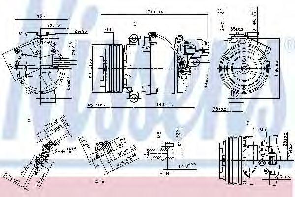 Компрессор, кондиционер - Nissens 890071