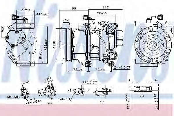 Компрессор кондиционера - Nissens 890145