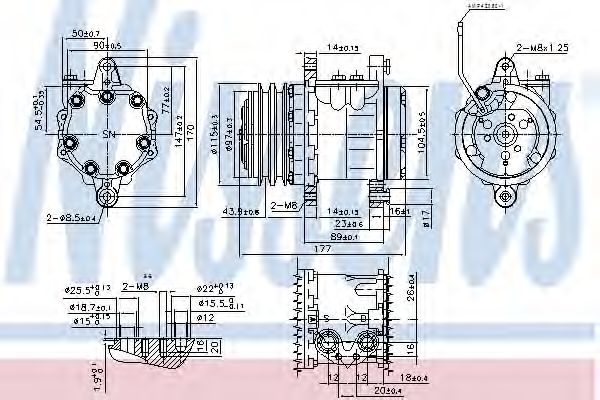 Компрессор, кондиционер - Nissens 89691