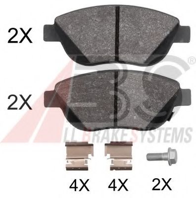 Комплект тормозных колодок, дисковый тормоз - ABS 37970