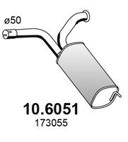 Средний глушитель выхлопных газов - Asso 10.6051