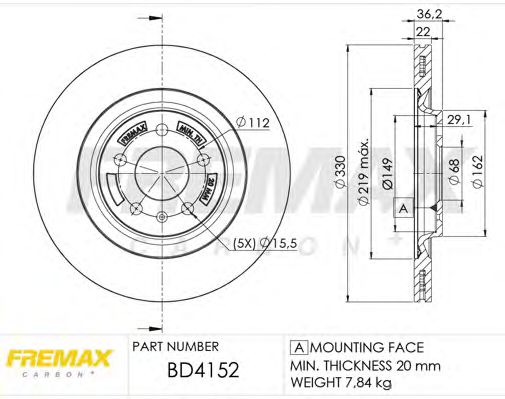 Тормозной диск | зад | - FREMAX BD-4152