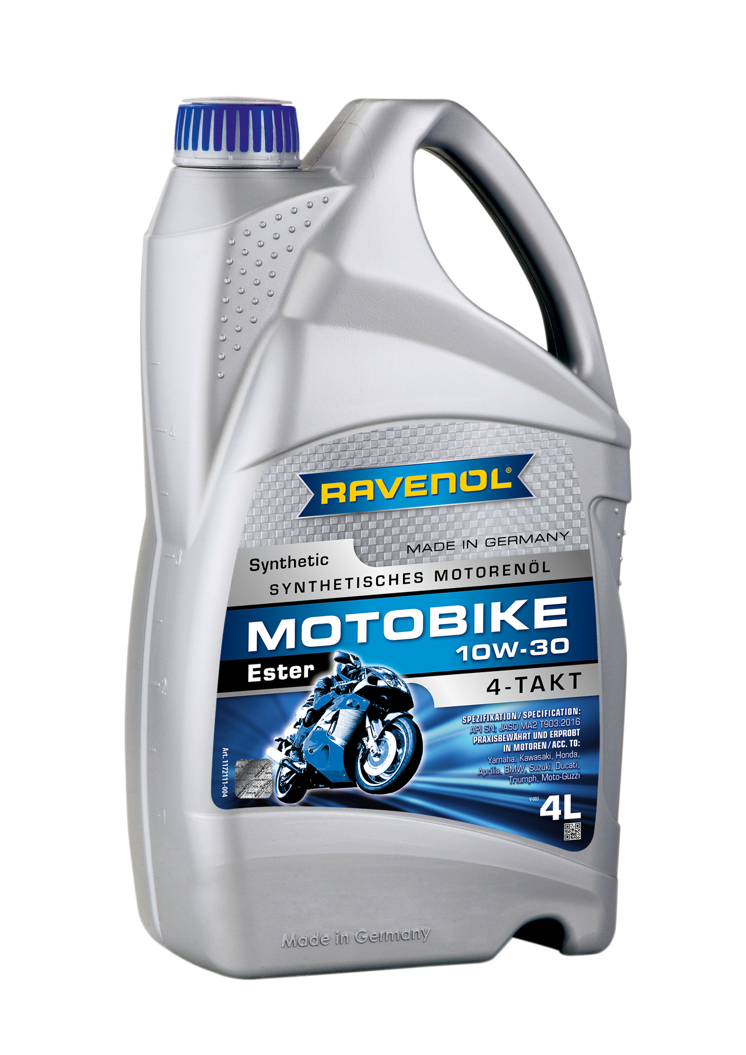 Масло моторное полусинтетическое Motobike 4-T Ester 10w-30 4л - RAVENOL 1172111-004-01-999