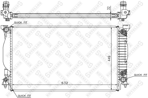 Радиатор сист. охл. акпп Audi a4/a6 3.0 - Stellox 10-25517-SX