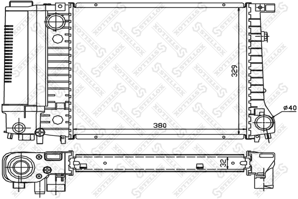 Радиатор сист. охл. без AC BMW E30 1.6i- - Stellox 10-25566-SX