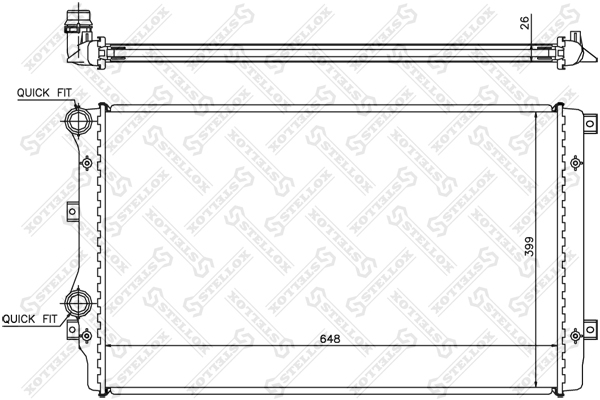 Радиатор системы охлаждения VW Golf - Stellox 10-26428-SX