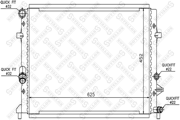 Радиатор сист. охл. VW Golf VI 1.2i 16V - Stellox 10-26435-SX