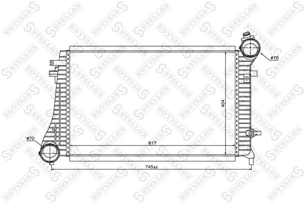 Интеркулер VW Caddy/Golf/Jetta/Passat 1. - Stellox 10-40183-SX