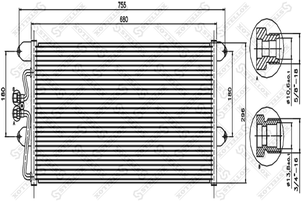 Радиатор кондиционера VW T4 all 91-02 - Stellox 10-45315-SX