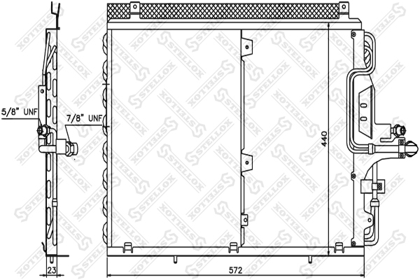 Радиатор кондиционера mb124 m103/m104 BE - Stellox 10-45318-SX