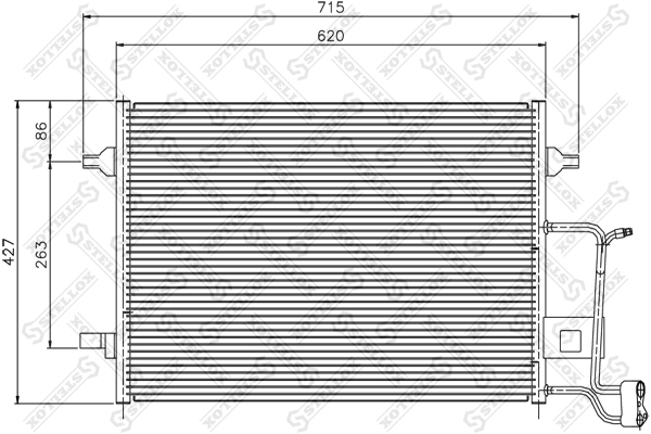 Радиатор конд. Audi A6 2.7i/1.9TDi 97> - Stellox 10-45399-SX