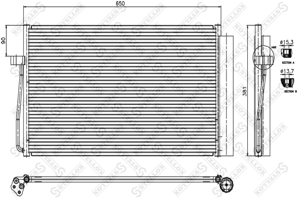 Радиатор кондиционера BMW e60/e61/e65 - Stellox 10-45404-SX