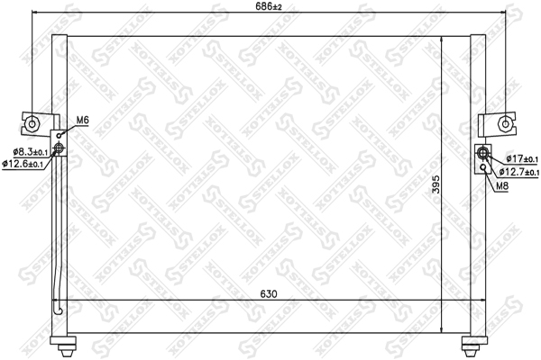 Радиатор кондиционера Hyundai H-1 97> - Stellox 10-45437-SX