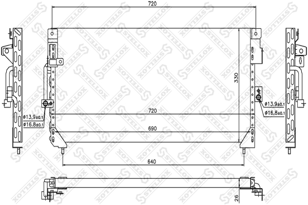 Радиатор конд. Toyota Land Cruiser 4.2i - Stellox 10-45587-SX