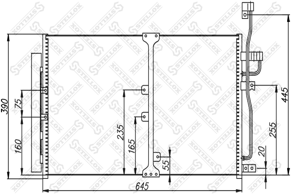 Радиатор конд. Chevrolet Captiva 2.0d - Stellox 10-45608-SX
