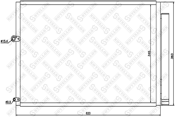 Радиатор конд. Toyota Prius 1.5i 16V 03> - Stellox 10-45615-SX