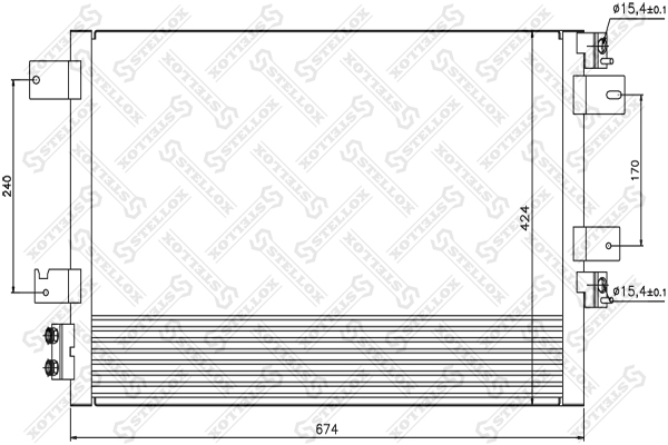 Радиатор кондиционера Chrysler Sebring 2 - Stellox 10-45727-SX