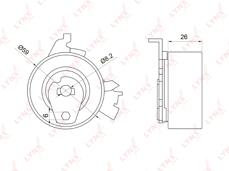 Ролик натяжной ремня ГРМ - LYNXauto PB-1051