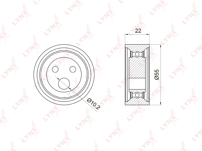 Ролик натяжной ремня ГРМ - LYNXauto PB-1052