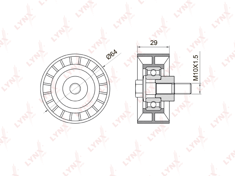 Ролик обводной ремня ГРМ - LYNXauto PB-3006