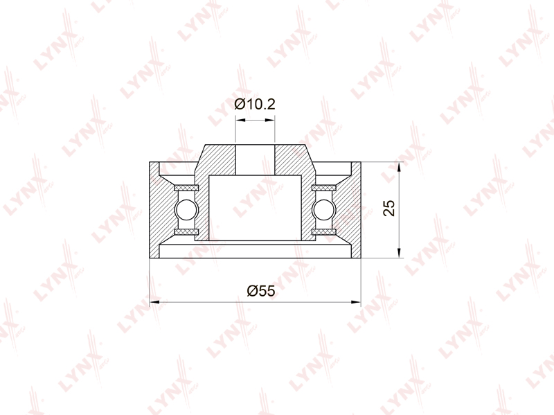 Ролик обводной ремня ГРМ - LYNXauto PB-3009