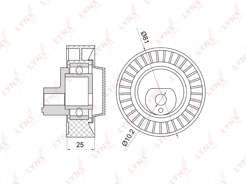 Ролик обводной приводного ремня - LYNXauto PB-7003