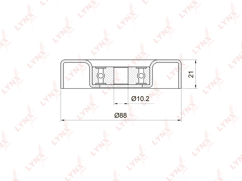 Ролик обводной приводного ремня - LYNXauto PB-7034