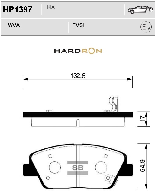 Колодки тормозные передние - Sangsin HP1397