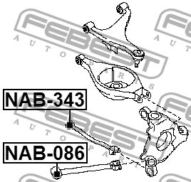 Сайлентблок задней поперечной тяги зад прав лев Febest NAB-343 1287₽