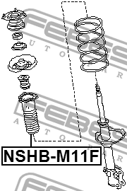 Пыльник переднего амортизатора перед прав лев Febest NSHB-M11F NISSAN PRAIRIE PRO 684₽