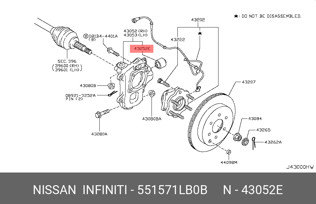 Сайлентблок ступицы задней подвески запрессованный | зад | - Nissan 55157-1LB0B