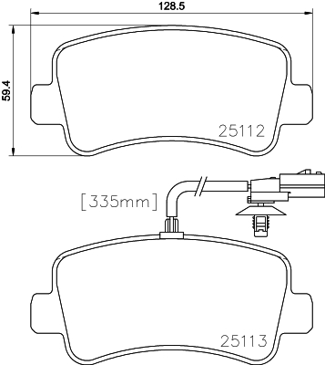 Комплект тормозных колодок, дисковый тормоз - Pagid 8DB355015301
