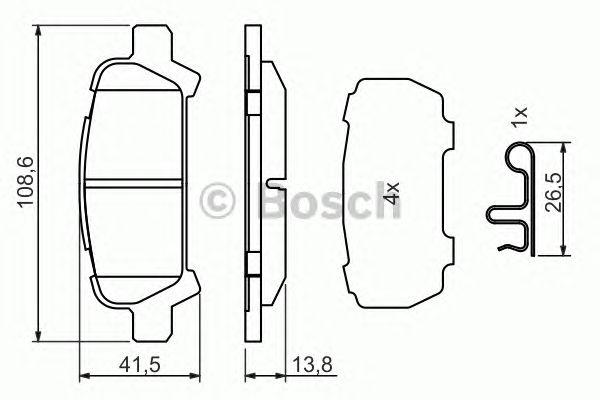Комплект тормозных колодок, дисковый тормоз - Bosch 986494445
