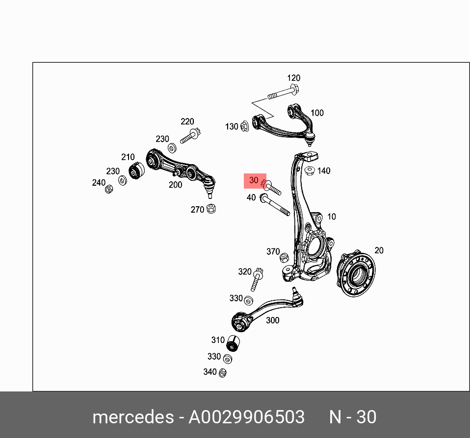 Комплект подшипника ступицы колеса - Mercedes A0029906503