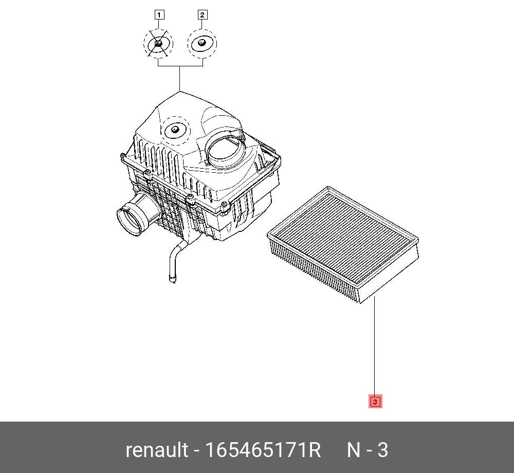 Фильтр воздушный - Renault 165465171R