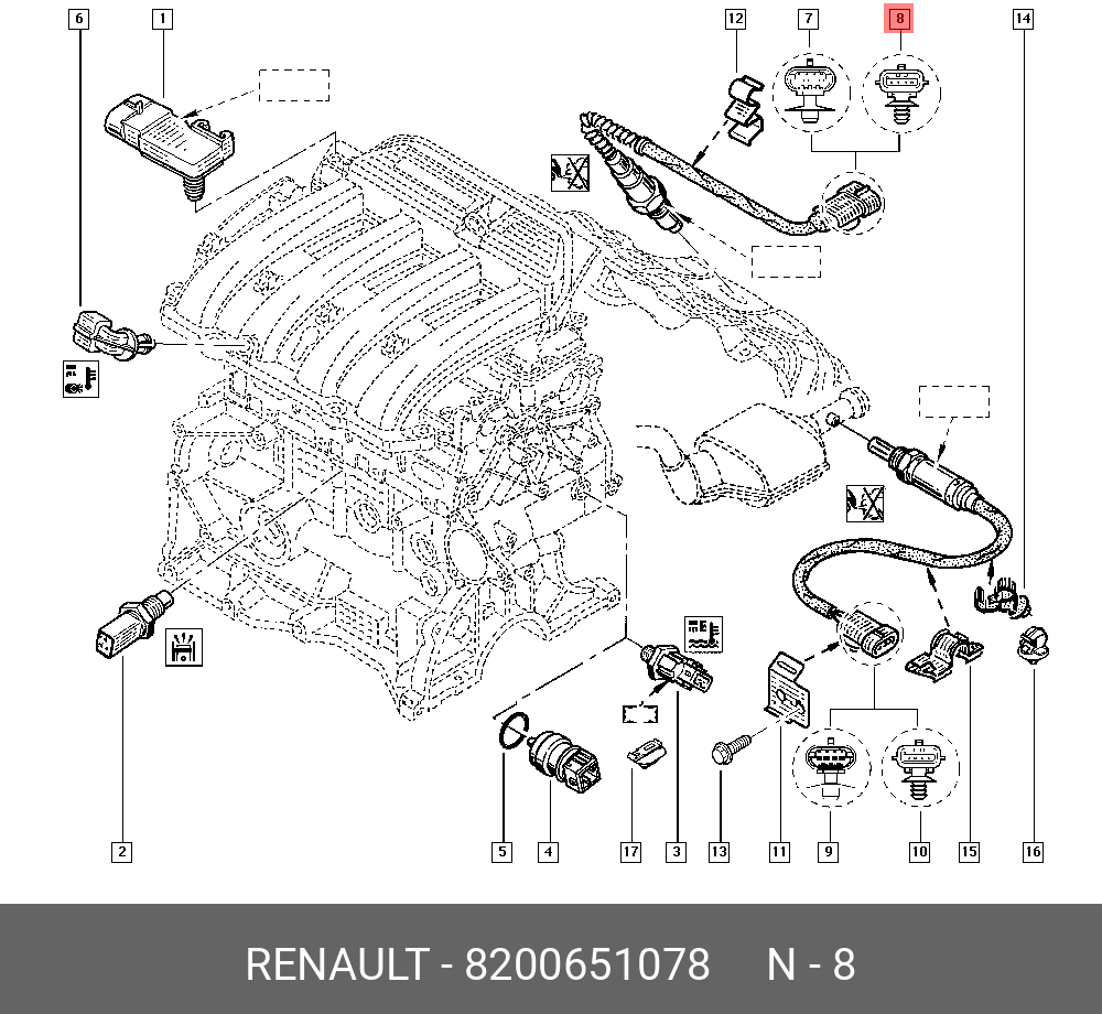 Лямбда-зонд  - Renault 8200651078