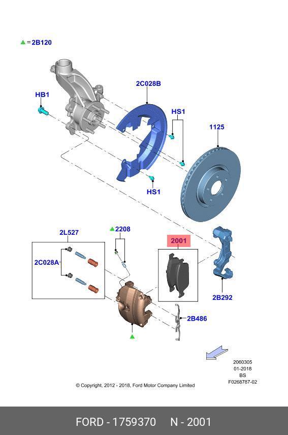 Колодки тормозные дисковые | перед | - Ford 1759370