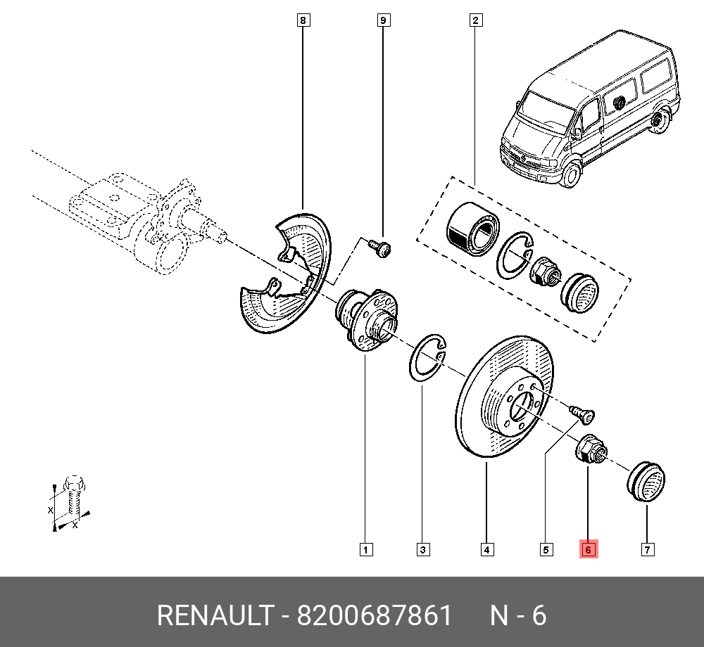 Комплект подшипника ступицы колеса | зад | - Renault 8200687861