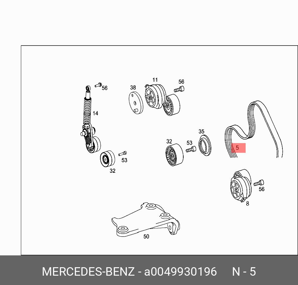 Поликлиновой ремень - Mercedes A0049930196