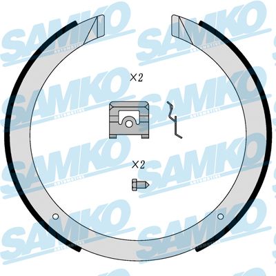 Комплект тормозных колодок, стояночная тормозная система - Samko 81098